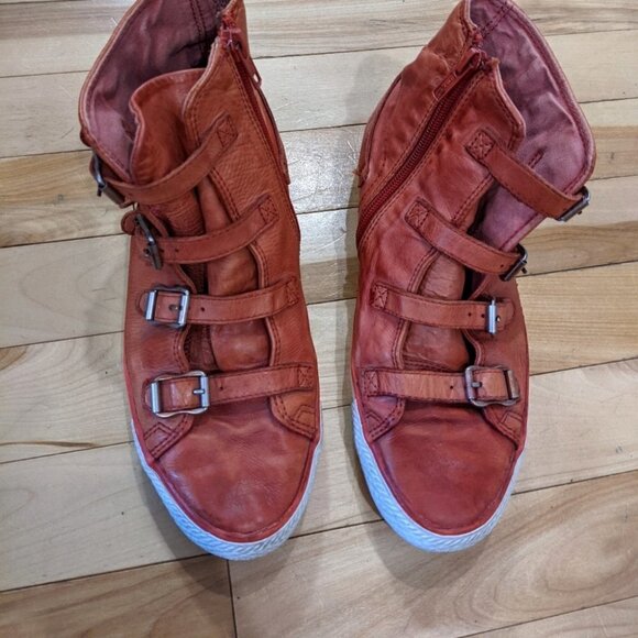 Ash | Women's Virgin buckle sneakers in Coral Leather - Picture 3 of 12
